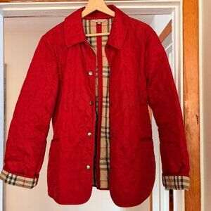 Burberry Red Quilted Puffer Jacket